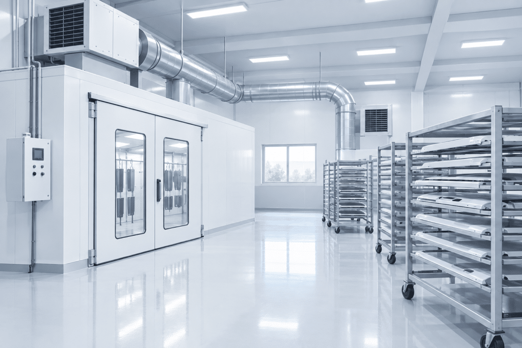 Industrial paint drying room